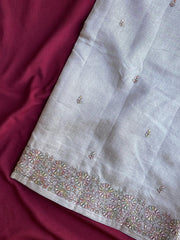 Designer Tussar Embroidered Saree