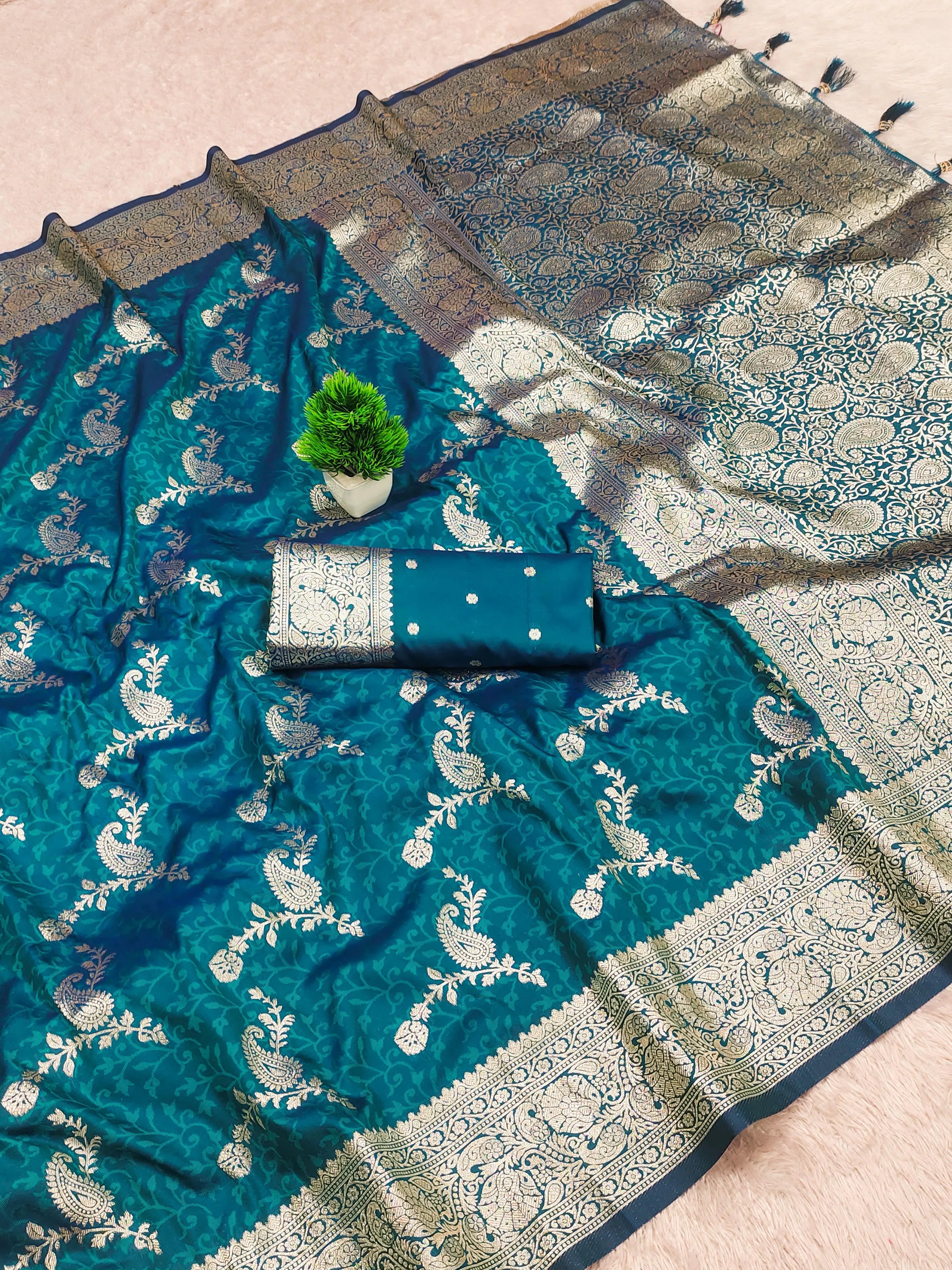 Soft Silk Banarasi Original Meenakari Saree