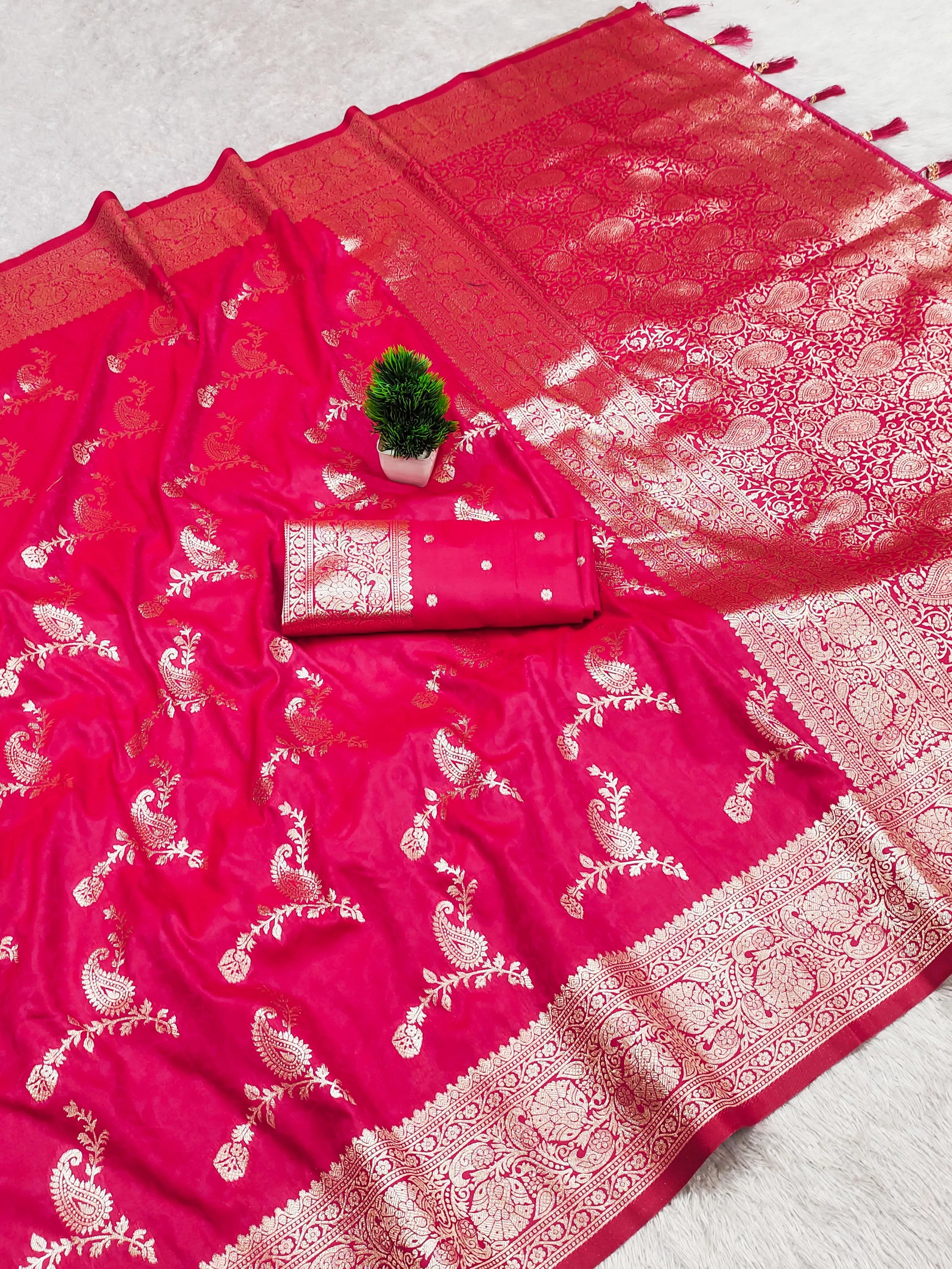 Soft Silk Banarasi Original Meenakari Saree