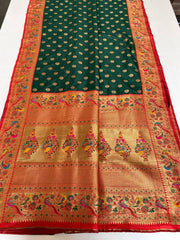 Paithani Silk Traditional Zari Weaving Rich Pallu Saree