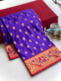Paithani Silk Traditional Zari Weaving Rich Pallu Saree (Product Code: AS-891)