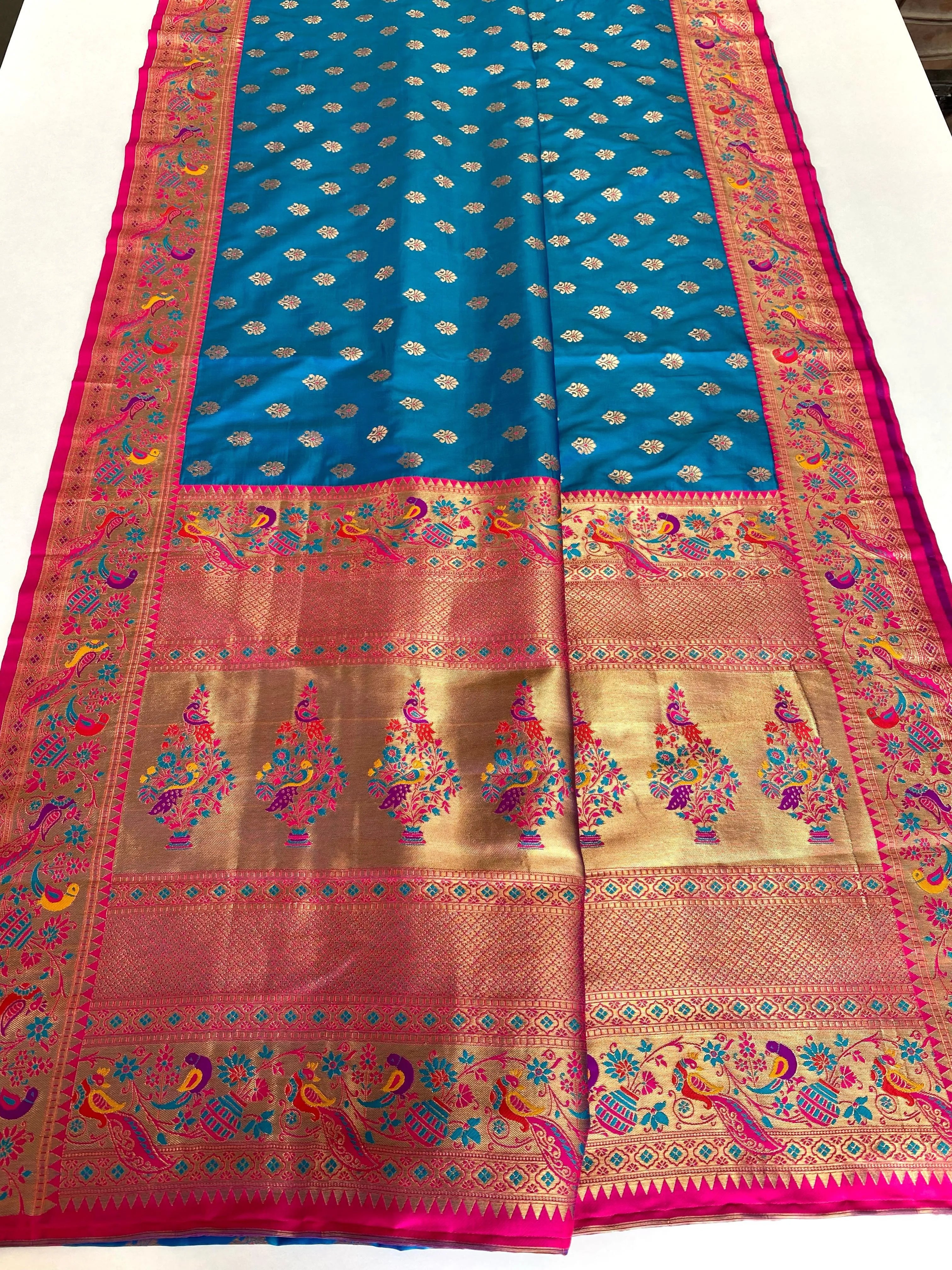 Paithani Silk Traditional Zari Weaving Rich Pallu Saree (Product Code: AS-891)