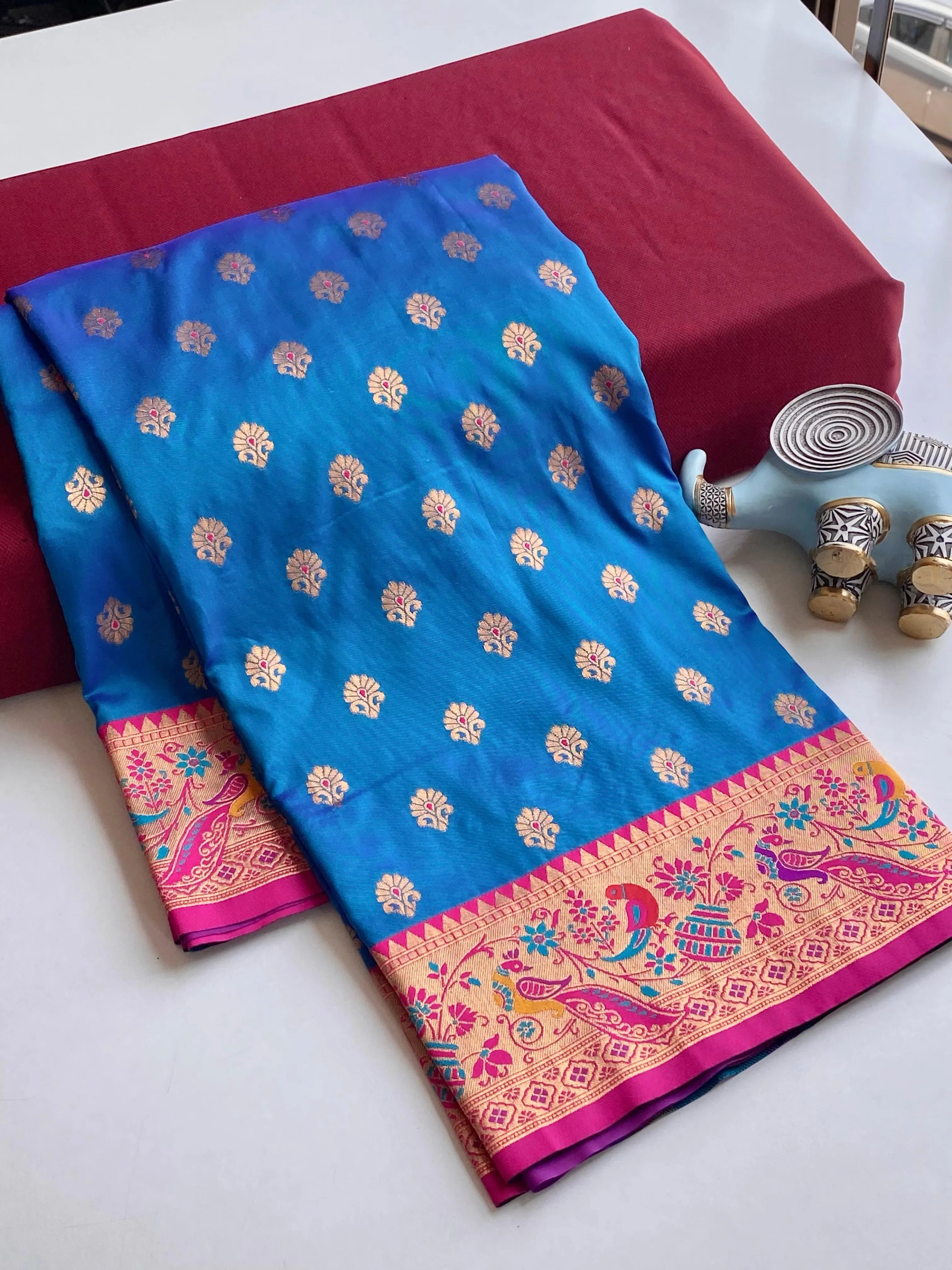Paithani Silk Traditional Zari Weaving Rich Pallu Saree (Product Code: AS-891)