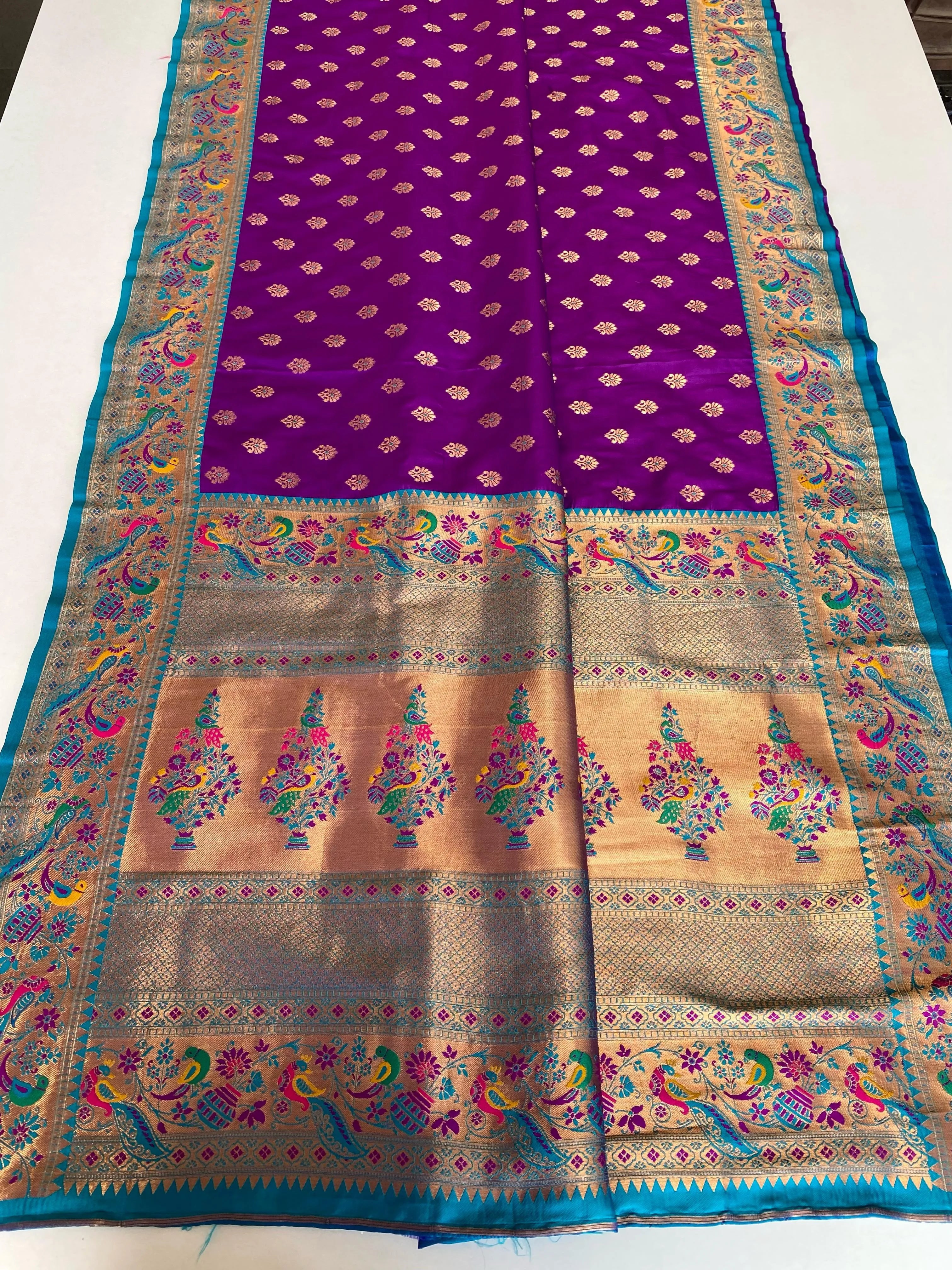 Paithani Silk Traditional Zari Weaving Rich Pallu Saree (Product Code: AS-891)