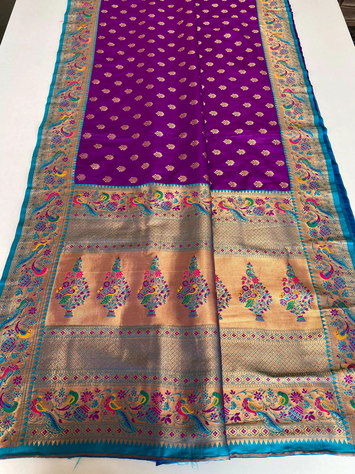 Paithani Silk Traditional Zari Weaving Rich Pallu Saree (Product Code: AS-891)