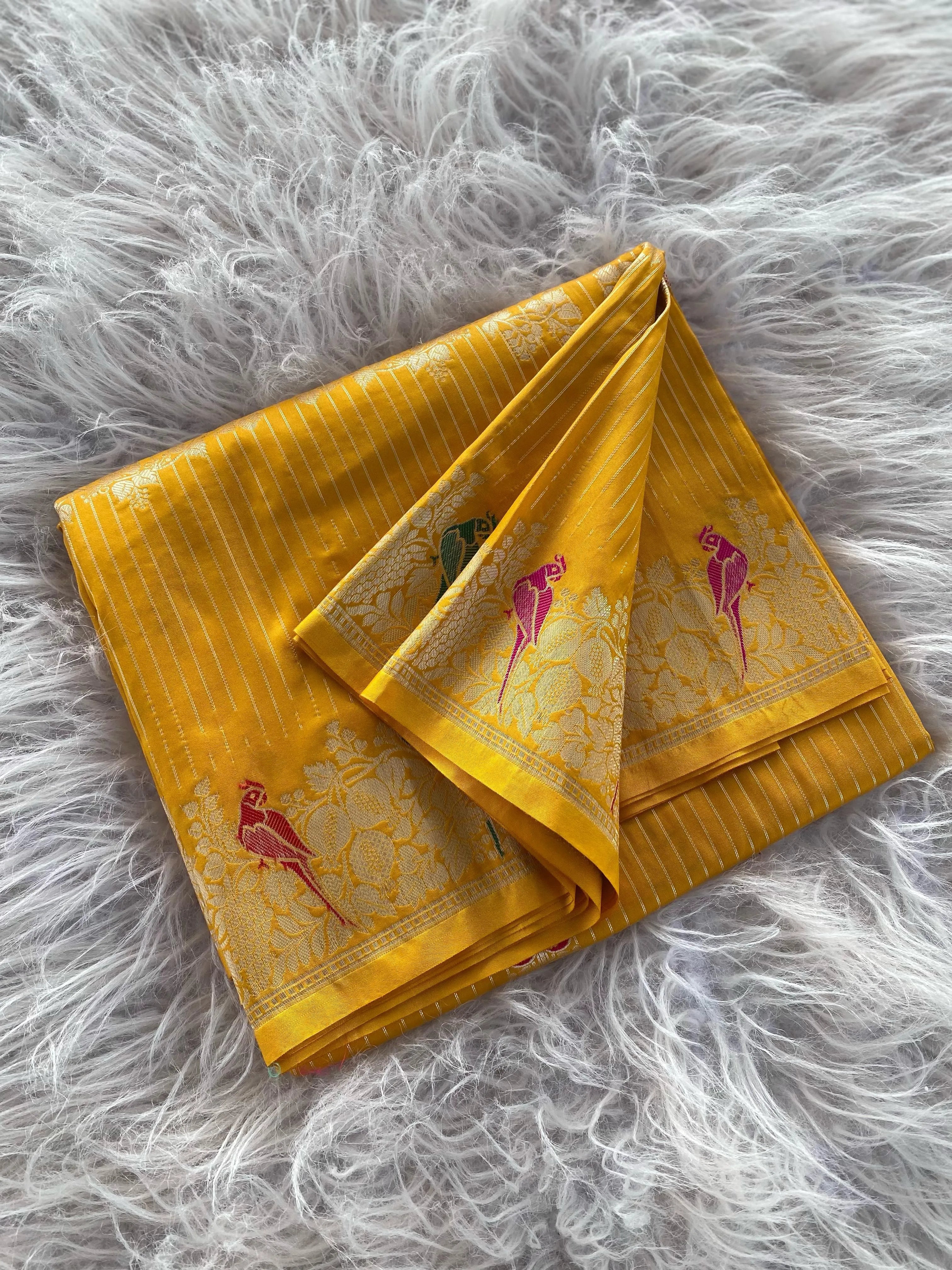 Banarasi Mushro Satin Silk Zari Banarasi Weaving Saree (Product Code: AS-892)