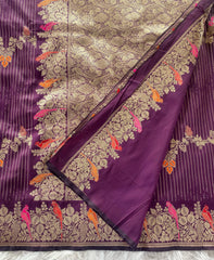 Banarasi Mushro Satin Silk Zari Banarasi Weaving Saree