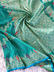 Banarasi Mushro Satin Silk Zari Banarasi Weaving Saree