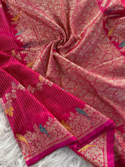 Banarasi Mushro Satin Silk Zari Banarasi Weaving Saree