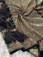 Banarasi Mushro Satin Silk Zari Banarasi Weaving Saree