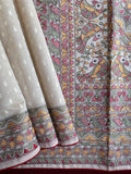 Tussar Silk Madhubani Embroidered Work Saree