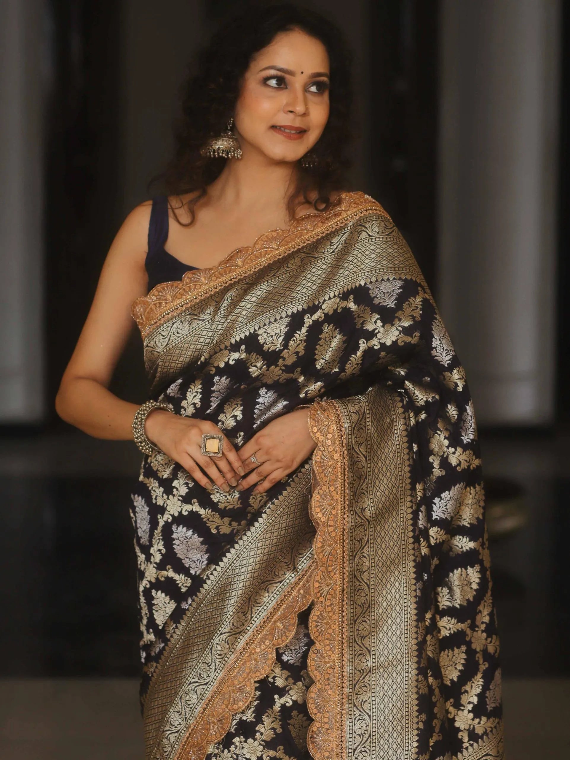 Neeta Ambani Inspired Banarasi Katan SIlk Lace Saree