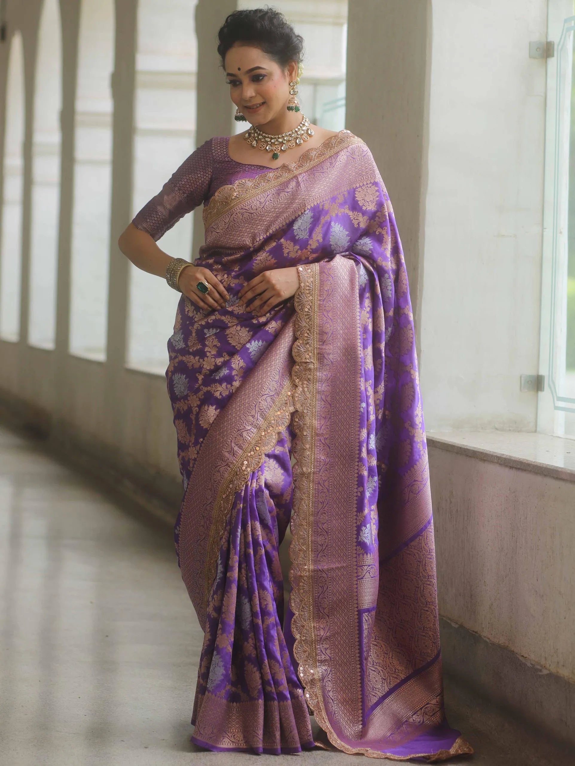 Neeta Ambani Inspired Banarasi Katan SIlk Lace Saree