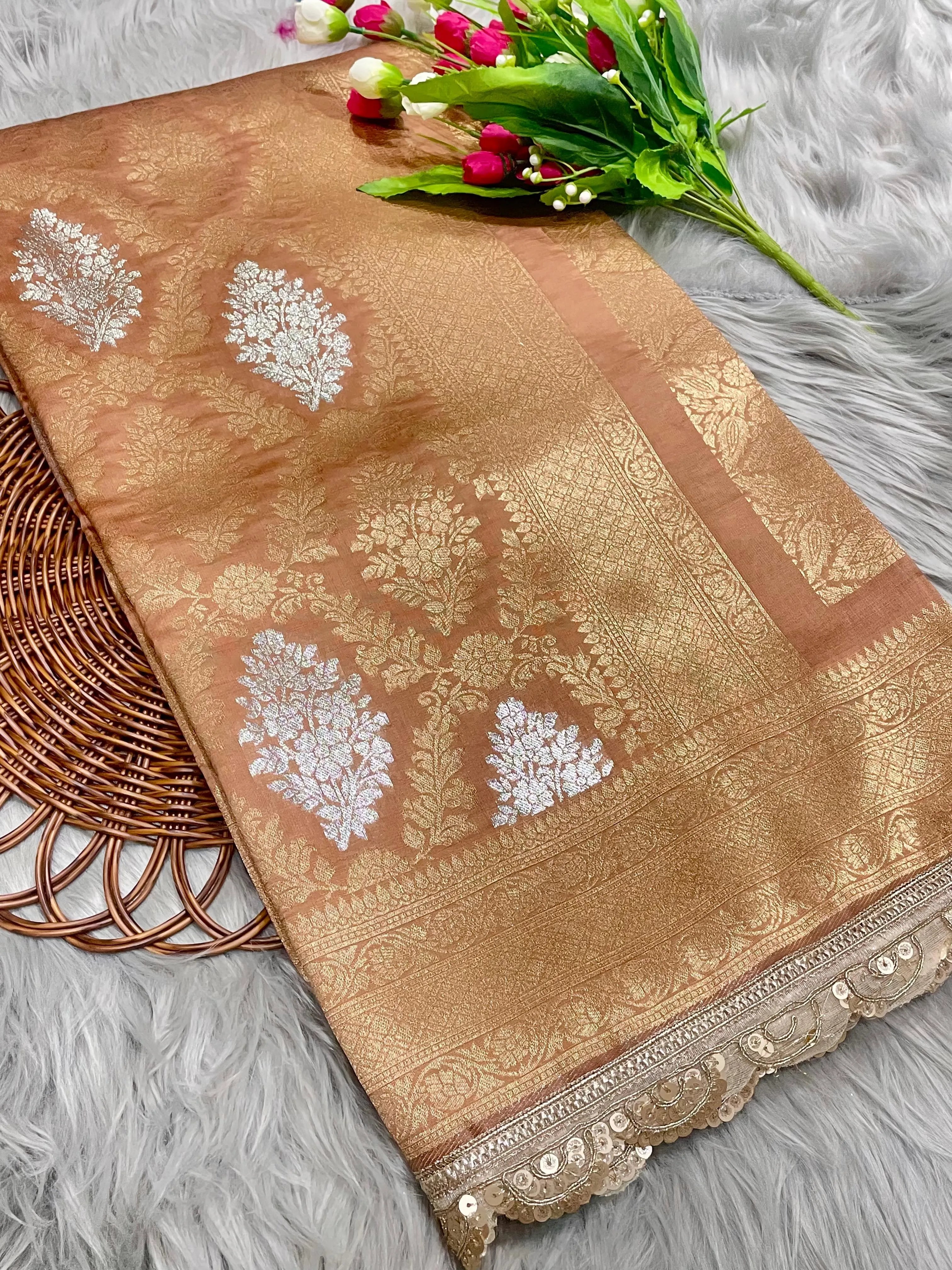 Neeta Ambani Inspired Banarasi Katan SIlk Lace Saree