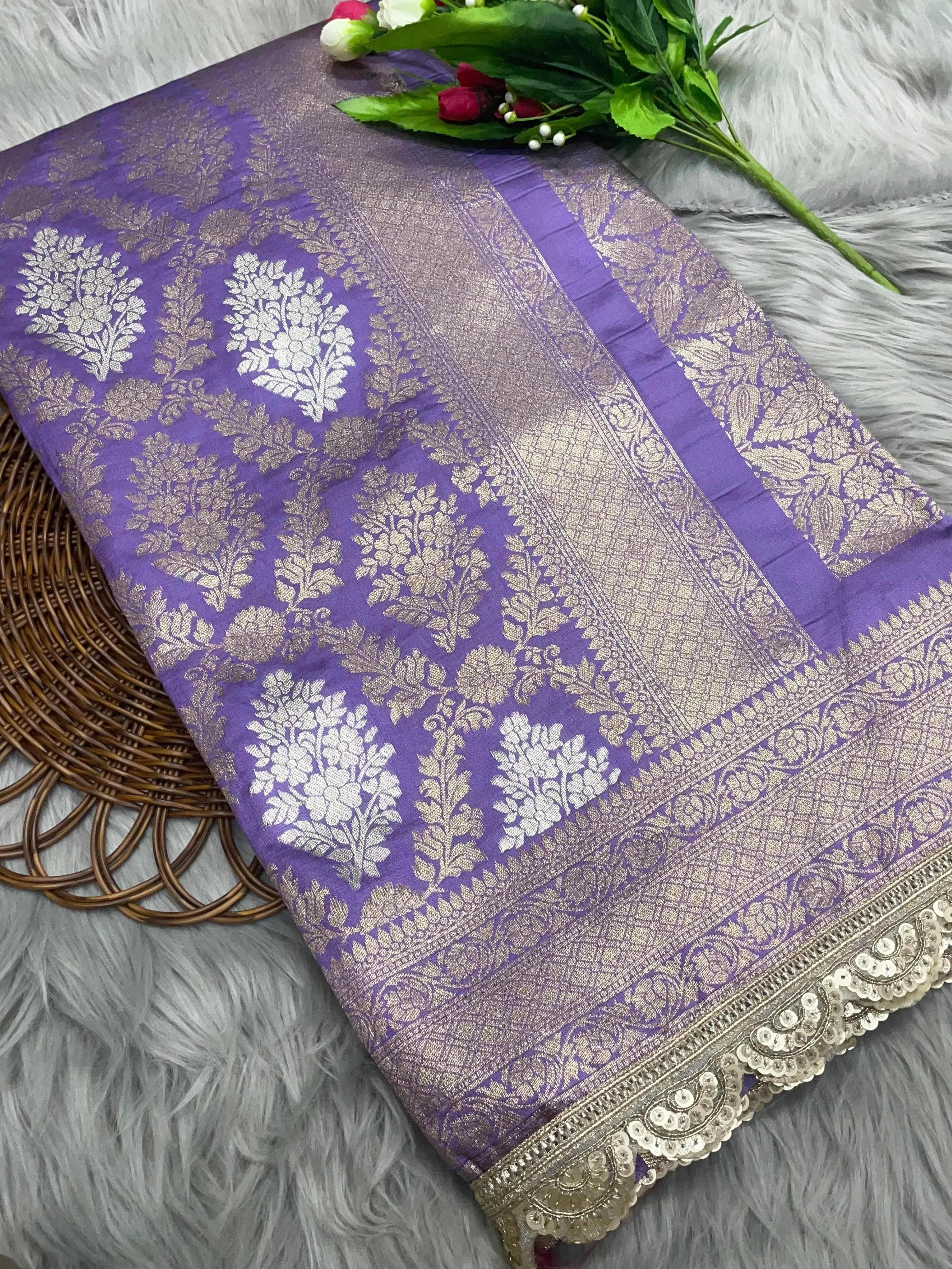 Neeta Ambani Inspired Banarasi Katan SIlk Lace Saree