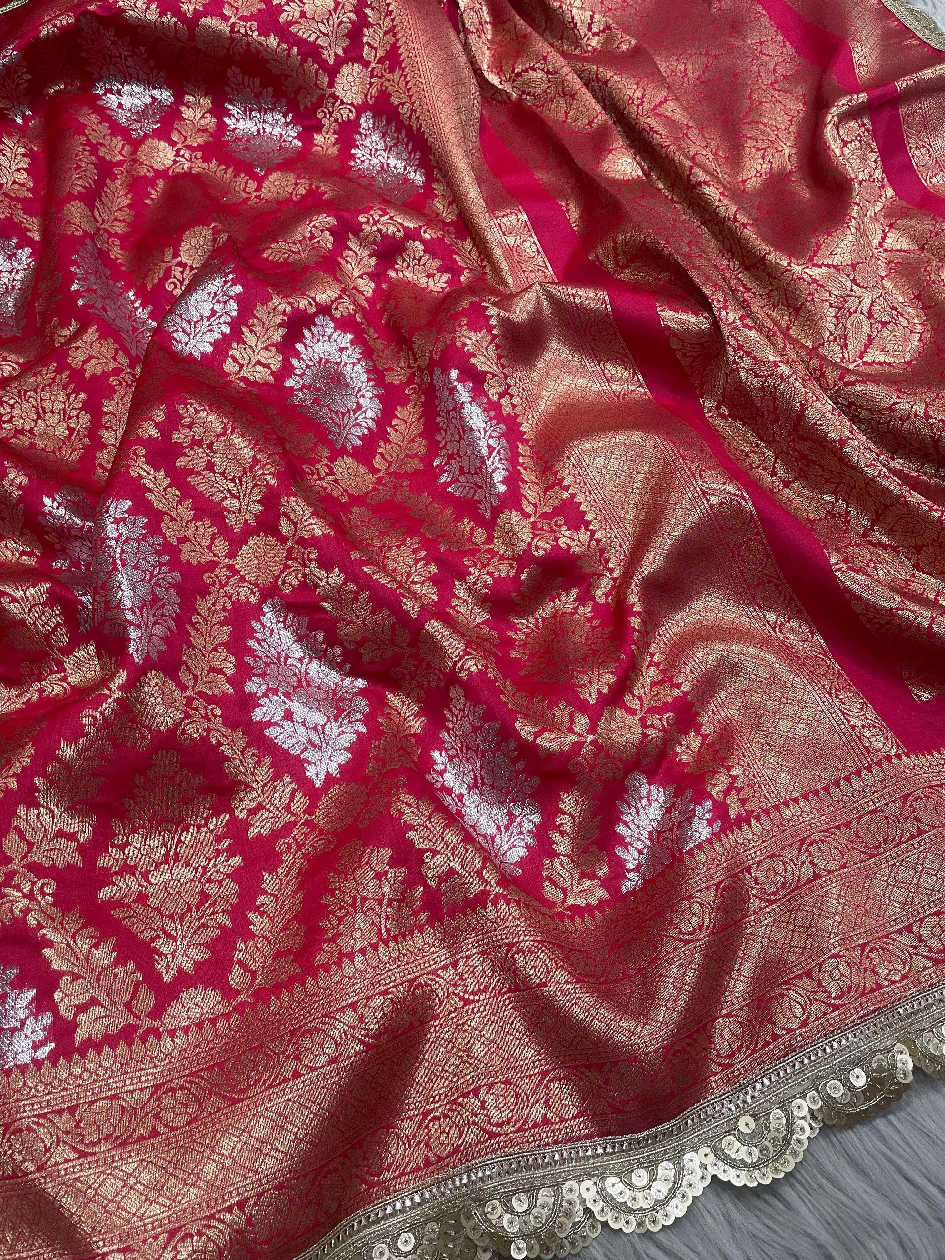 Neeta Ambani Inspired Banarasi Katan SIlk Lace Saree