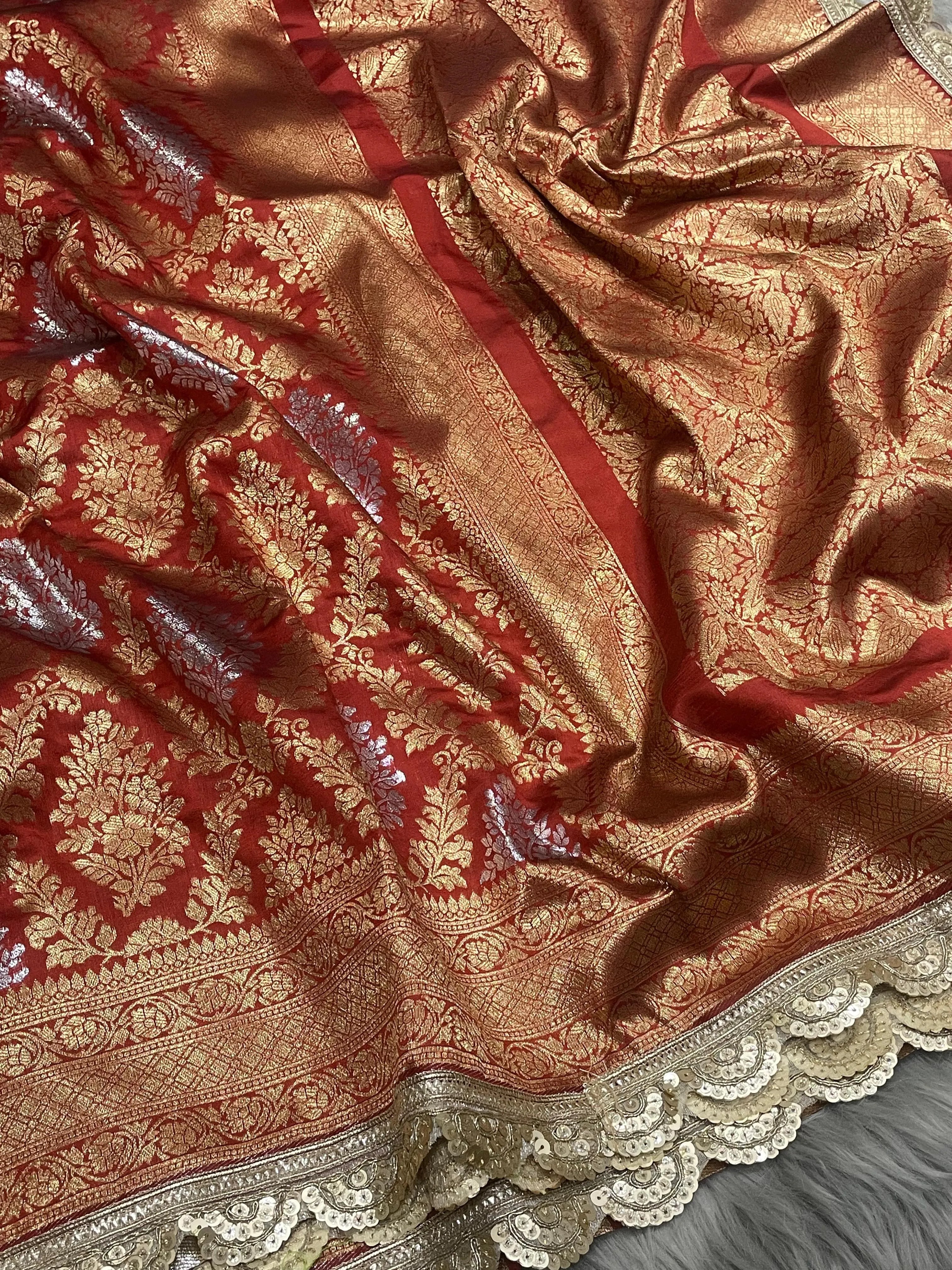 Neeta Ambani Inspired Banarasi Katan SIlk Lace Saree