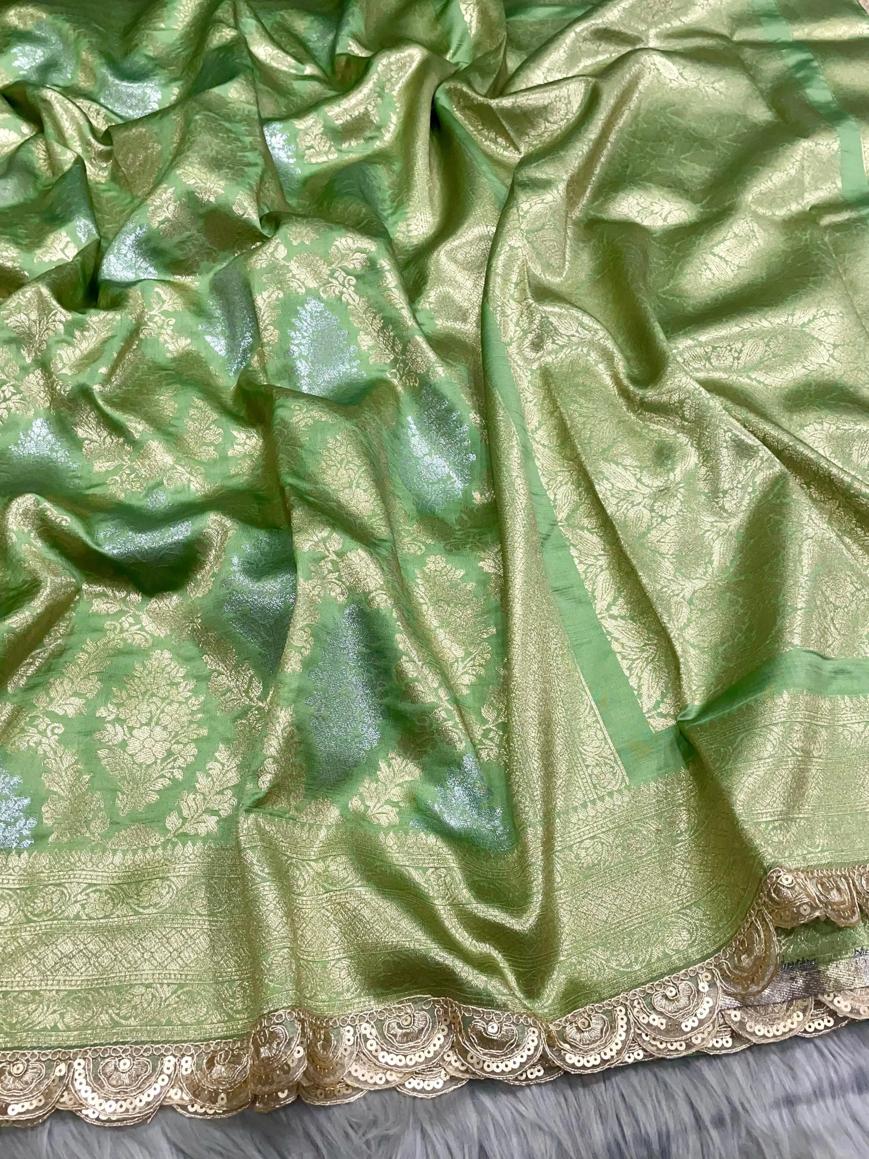 Neeta Ambani Inspired Banarasi Katan SIlk Lace Saree