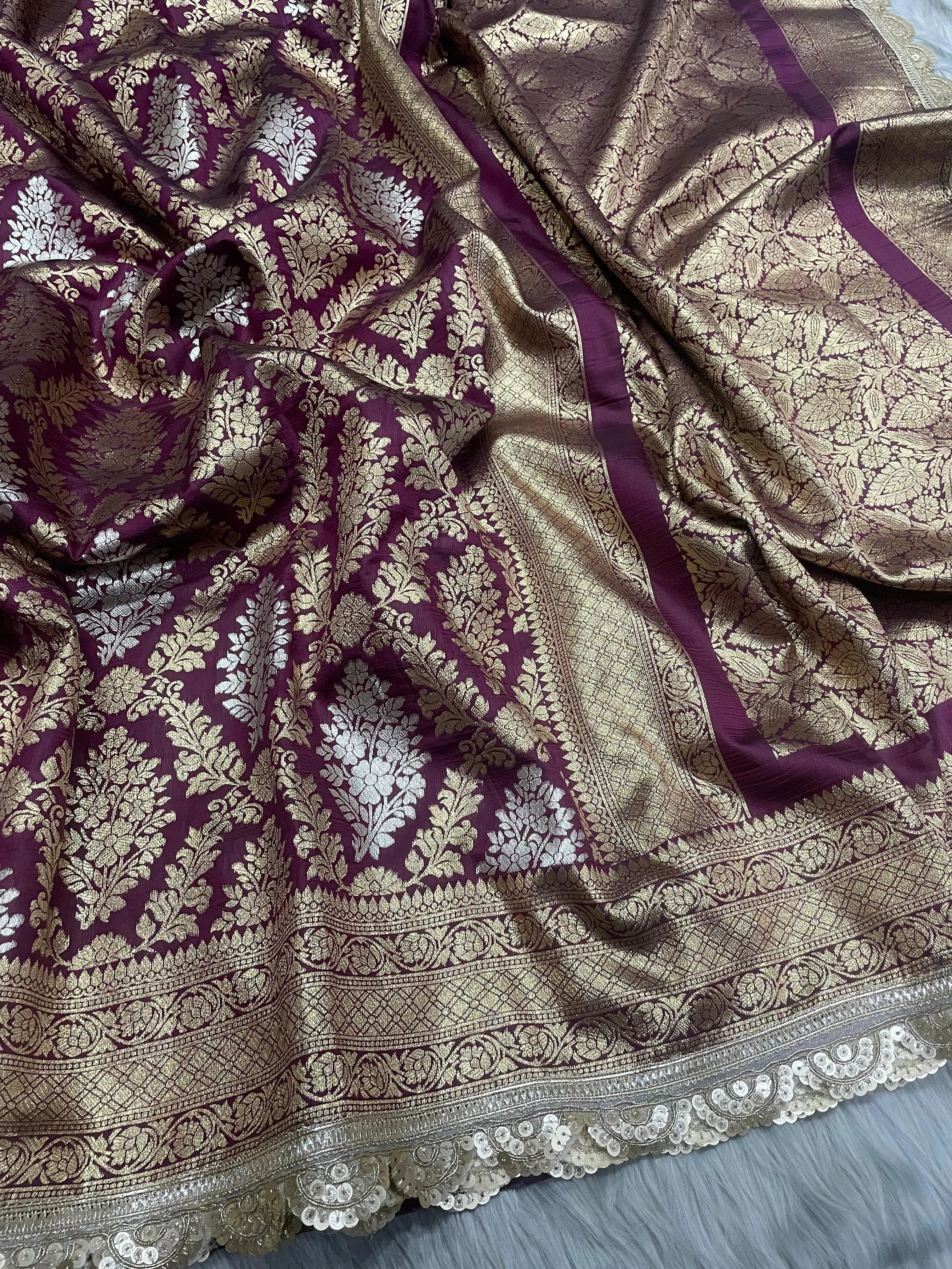 Neeta Ambani Inspired Banarasi Katan SIlk Lace Saree
