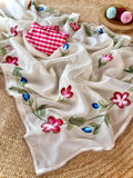 Space Silk Flower Design Brush Paint Saree
