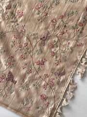 Tussar Silk Designer Embroidery Saree