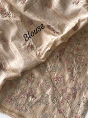 Tussar Silk Designer Embroidery Saree