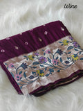 Viscose Raw Silk Bandhej Printed Paithani Saree