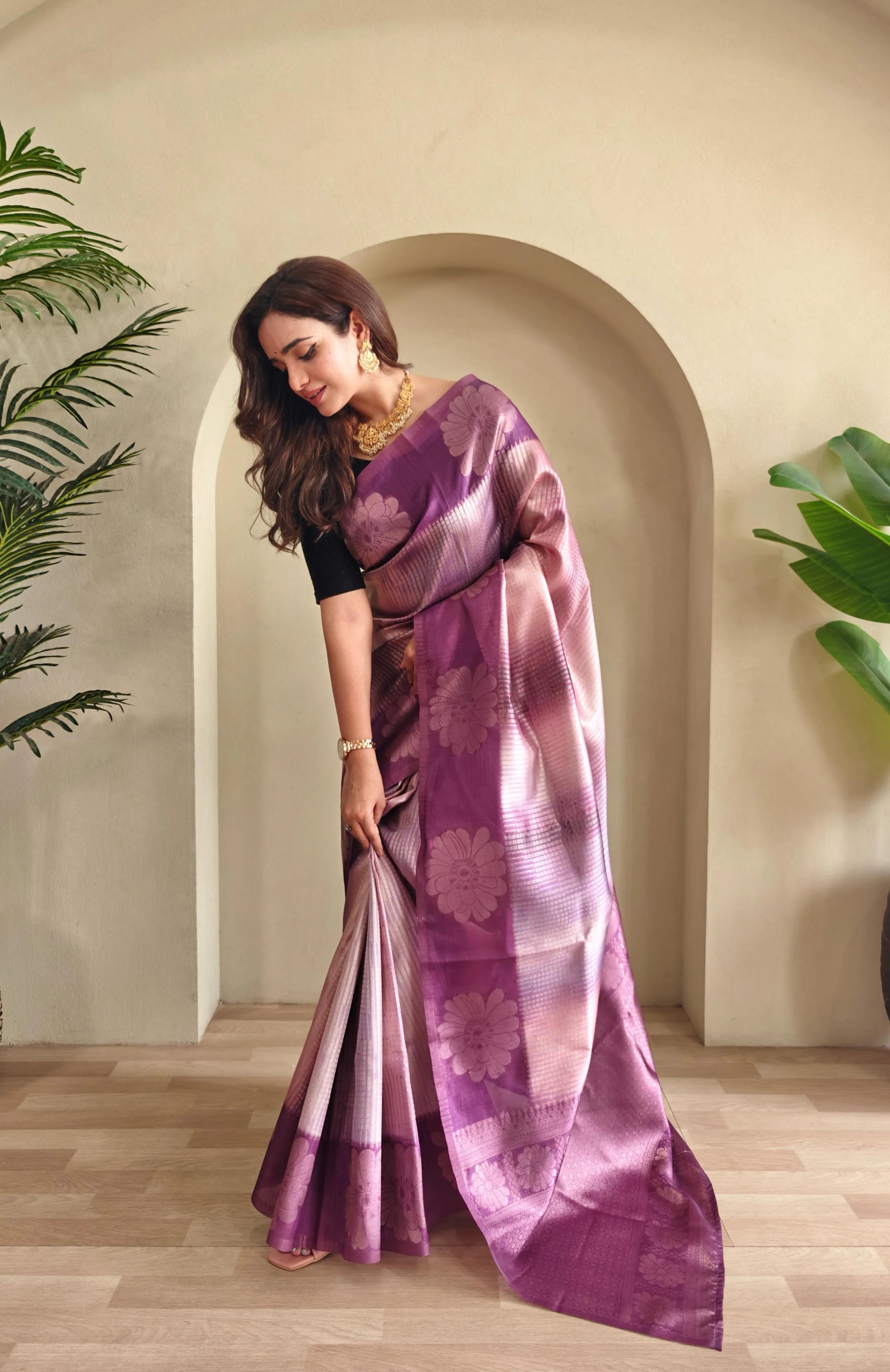 Premium Weaving Silk Digital Printed & Weaving Saree (Product Code: AS-925)