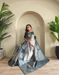 Soft Silk Digital Printed & Weaving Saree