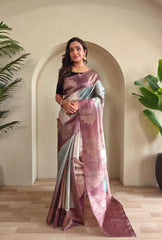 Soft Silk Digital Printed & Weaving Saree