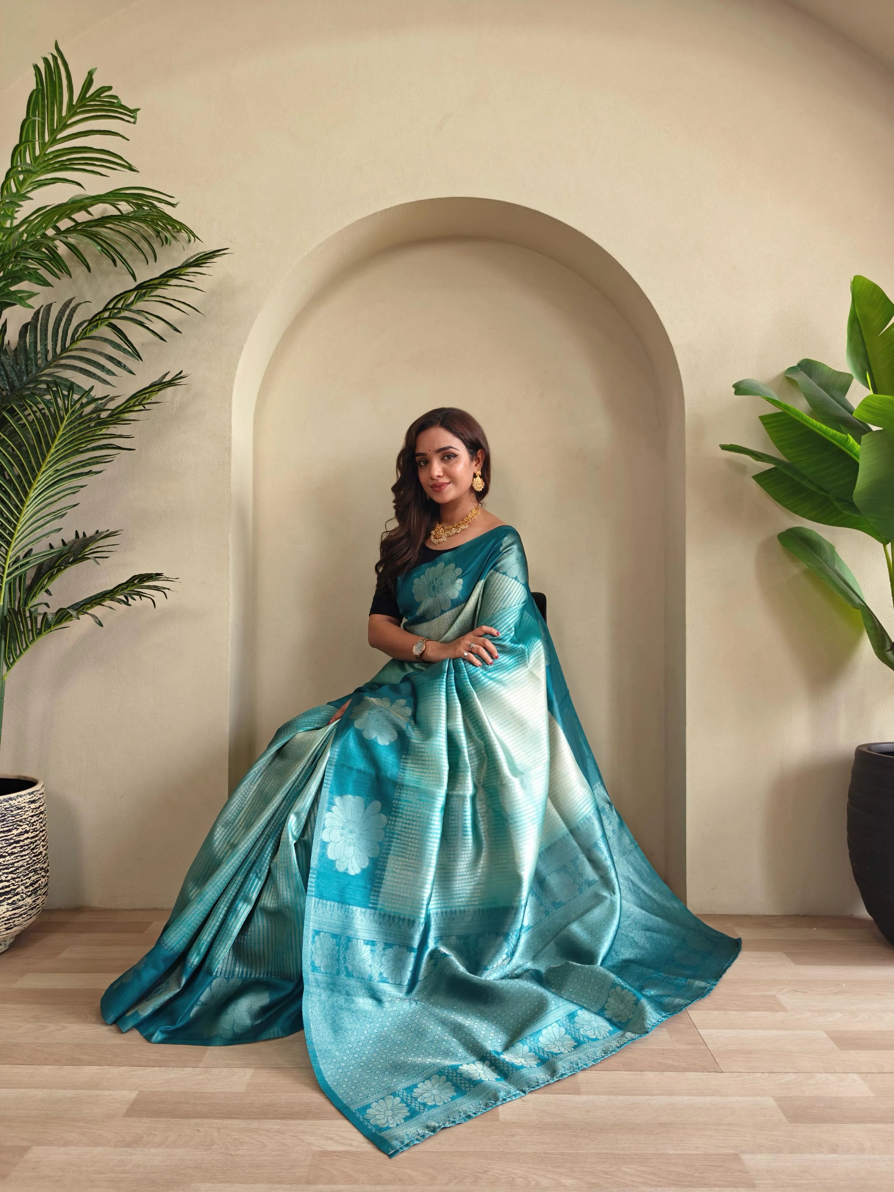 Premium Weaving Silk Digital Printed & Weaving Saree (Product Code: AS-925)