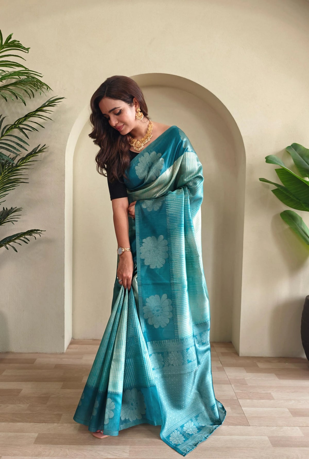Premium Weaving Silk Digital Printed & Weaving Saree (Product Code: AS-925)