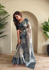 Soft Silk Digital Printed & Weaving Saree