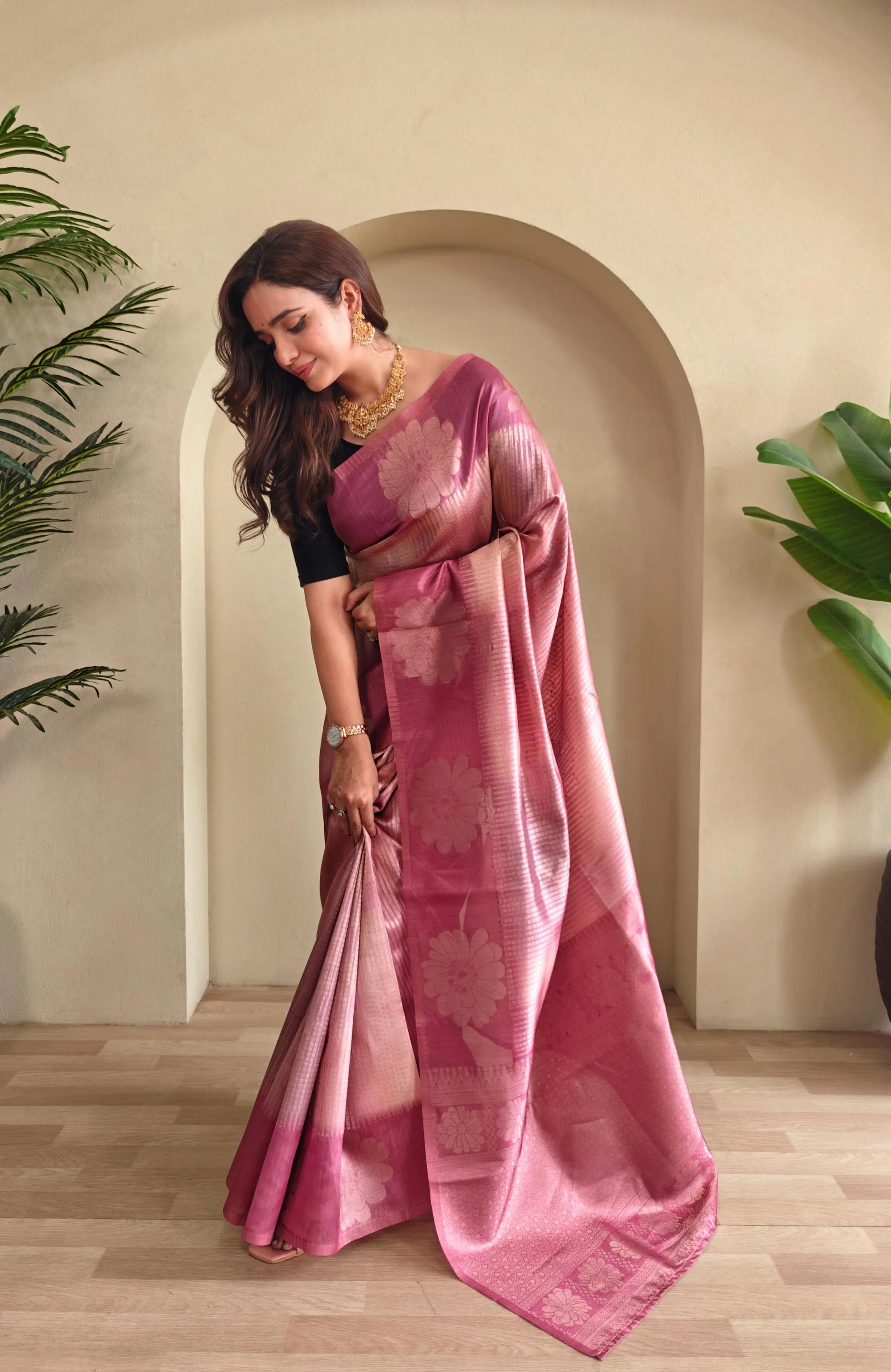 Premium Weaving Silk Digital Printed & Weaving Saree (Product Code: AS-925)