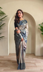 Soft Silk Digital Printed & Weaving Saree