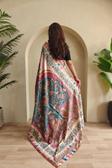 Soft Silk Kalamakari Fusion Printed Saree