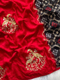 Georgette Diable Ghicha Pallu 2 Dye Concept Saree