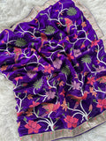Soft Space Silk Embroidery Work Paithani Saree