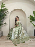 Mushro Satin Silk Leheriya Weaving Design Saree