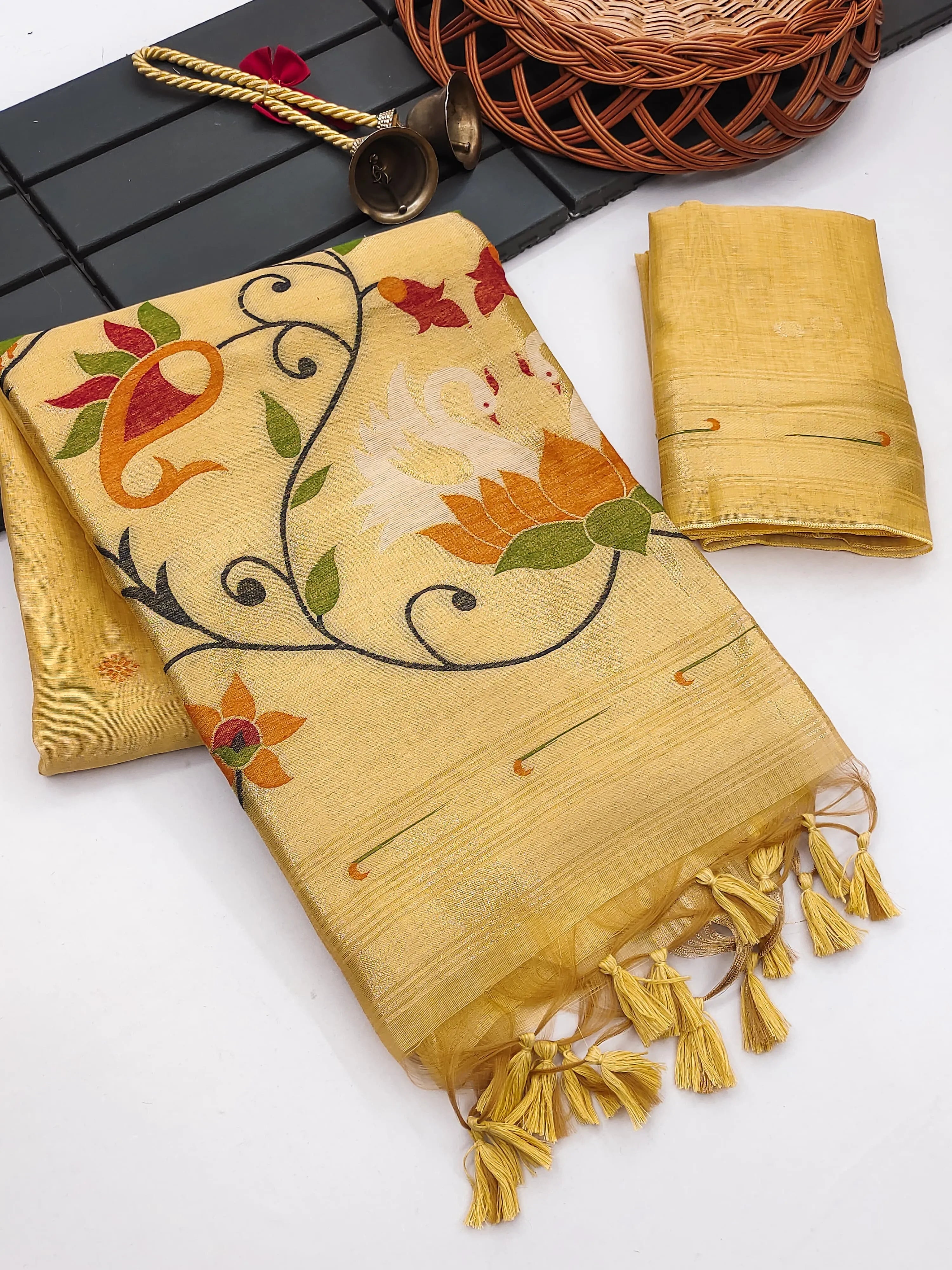 Soft Muga Cotton Classic Paithani Saree