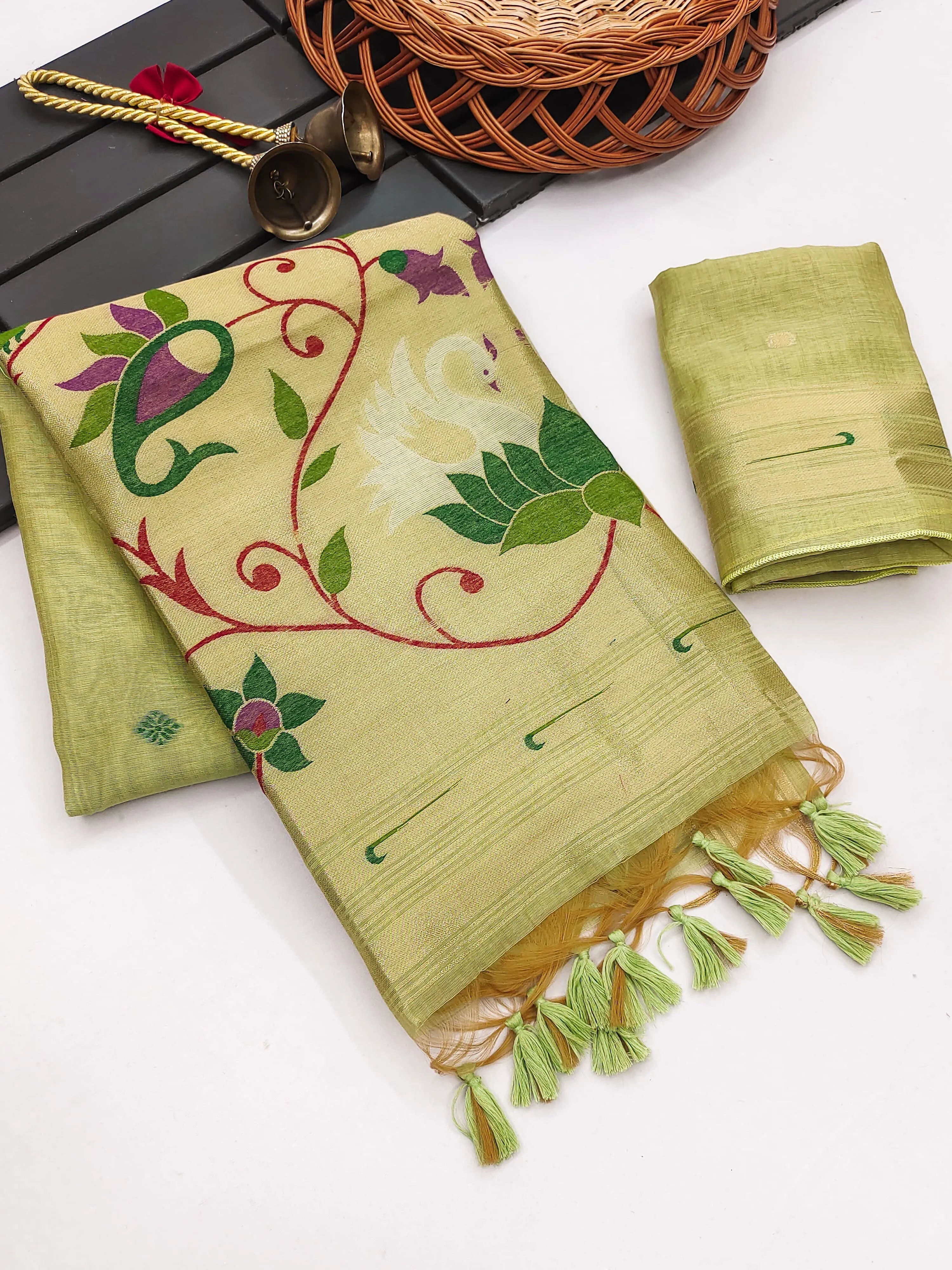 Soft Muga Cotton Classic Paithani Saree