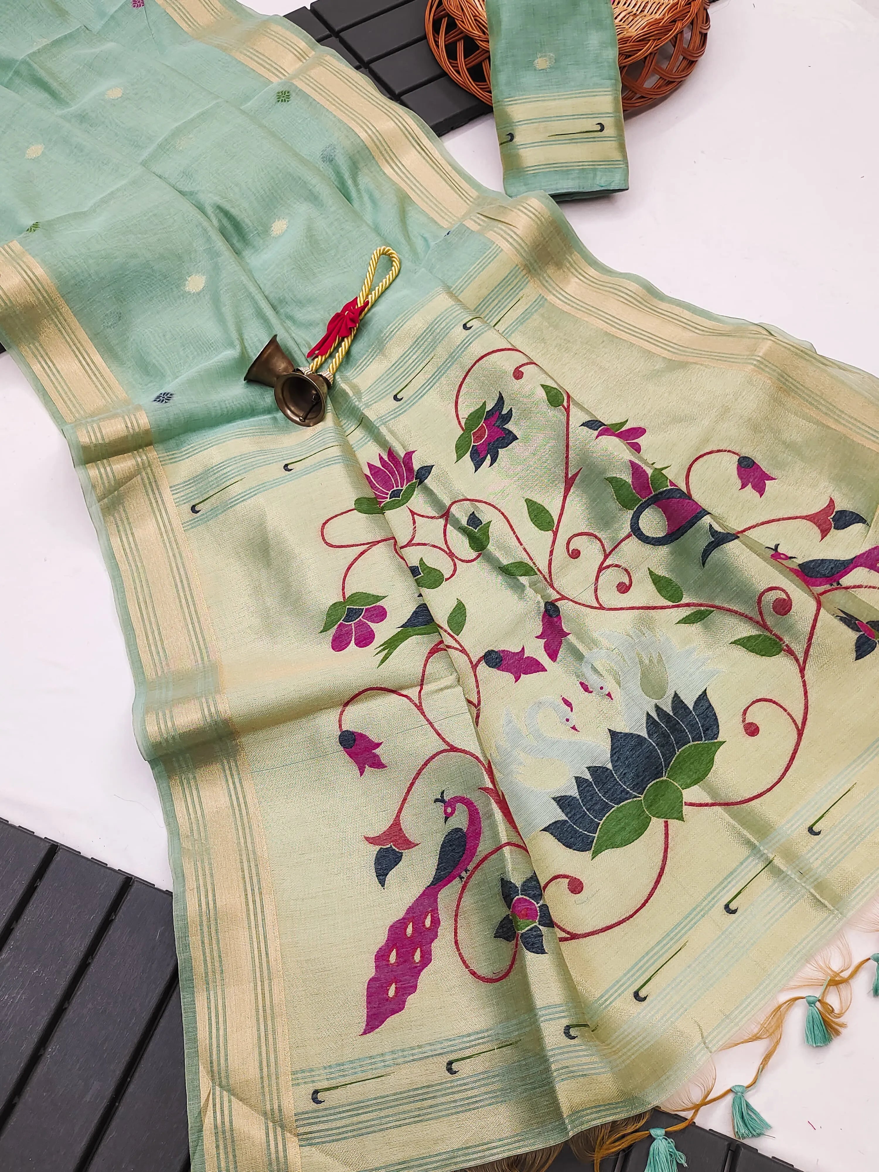 Soft Muga Cotton Classic Paithani Saree