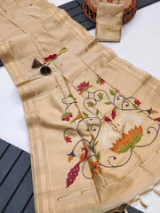 Soft Muga Cotton Classic Paithani Saree