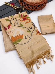 Soft Muga Cotton Classic Paithani Saree