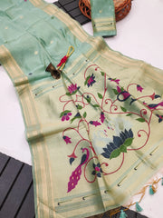 Soft Muga Cotton Classic Paithani Saree