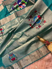 Soft Raw Silk Peacock Paithani Saree