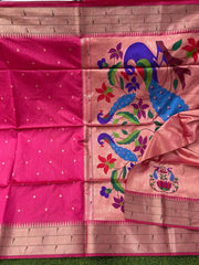Soft Raw Silk Peacock Paithani Saree
