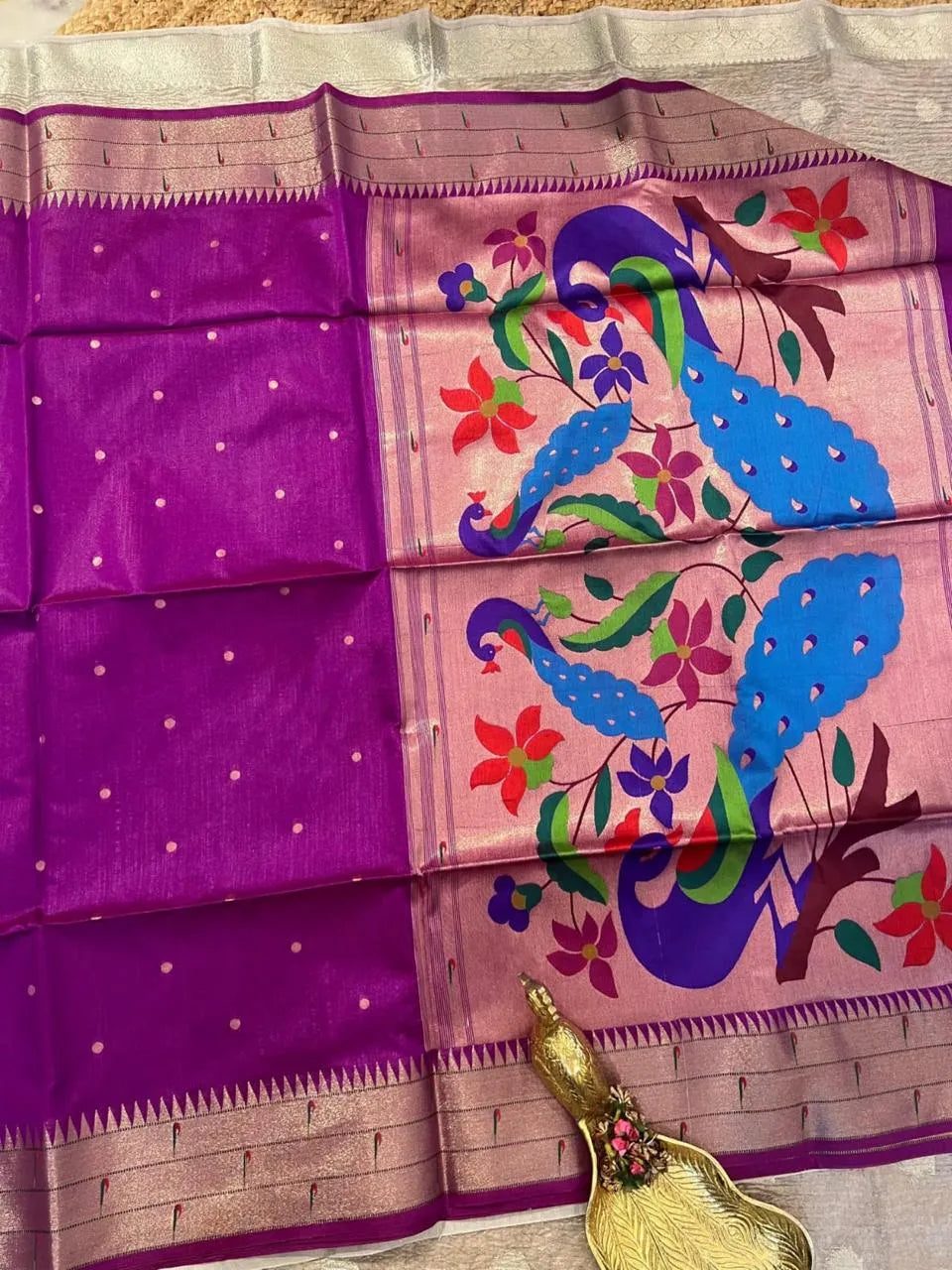 Soft Tussar Silk Paithani Saree