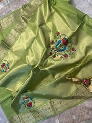 Soft Raw Silk Peacock Paithani Saree