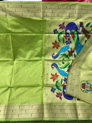 Soft Raw Silk Peacock Paithani Saree